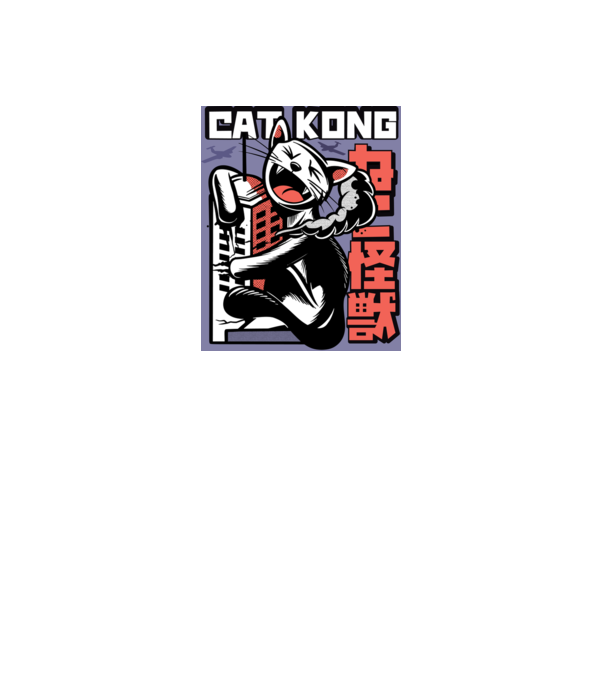 Cat Kong model alb pe tricou