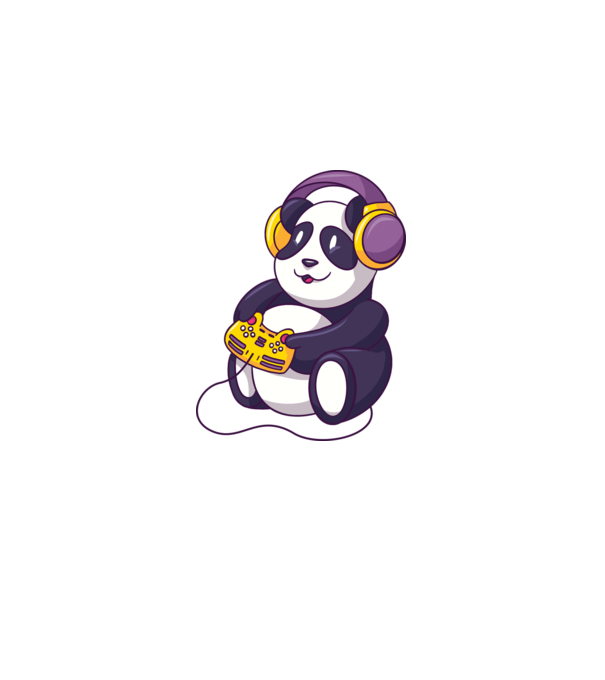 Gamer Panda model gri pe tricou