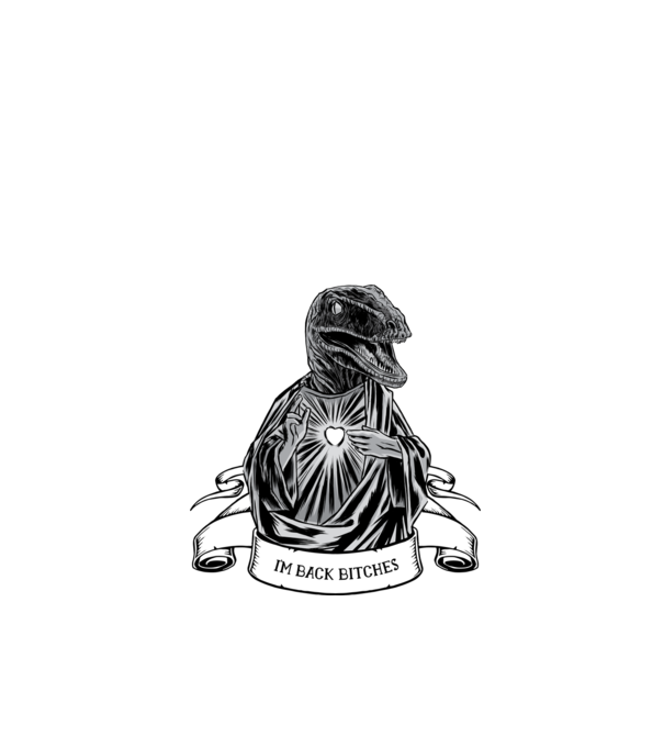 Iisus Raptor Dinozaur model turcoaz pe tricou