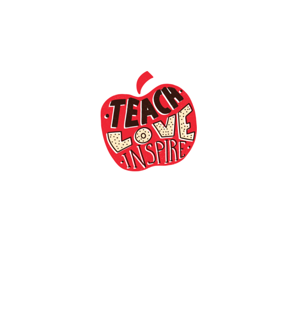 Teach Love Inspire pentru profesori model alb pe tricou