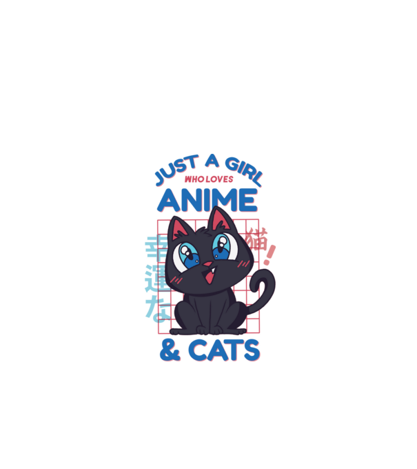 Doar o fată căreia îi place Anime și Pisicile model alb pe tricou