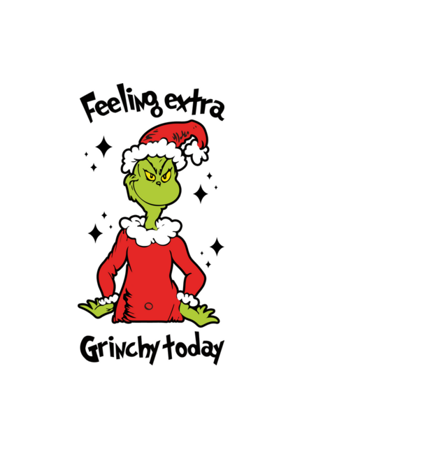 Feeling extra Grinchy today model negru pe tricou