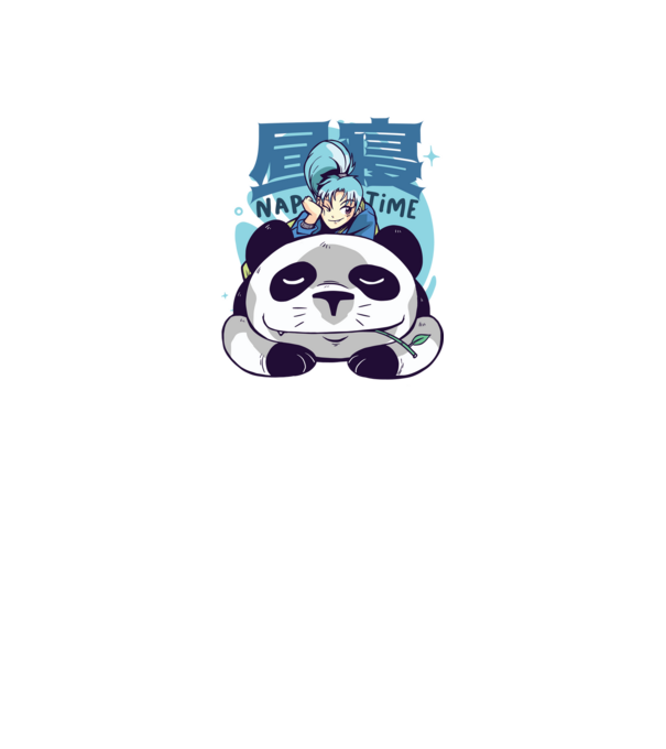 Anime Panda relaxare model alb pe tricou