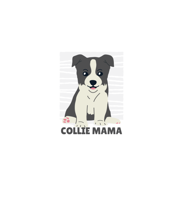 Border Collie Mamă model negru pe tricou