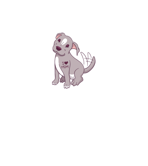 Pitbull - I Love Mom model roz pe tricou