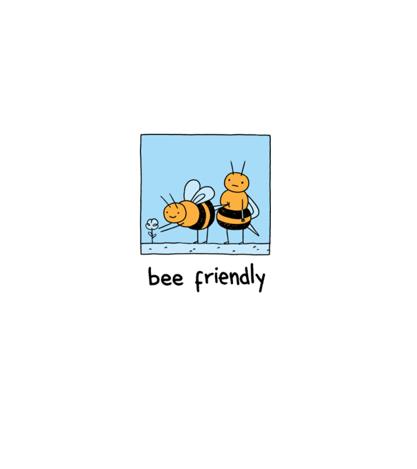 Bee friendly model alb pe tricou