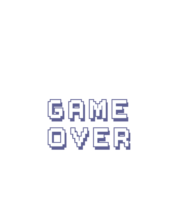 Game Over model alb pe tricou