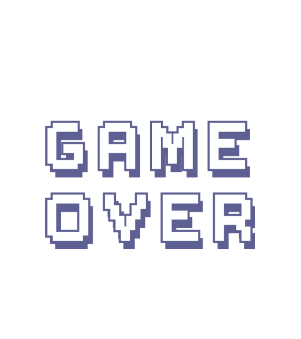 Game Over model alb pe tricou