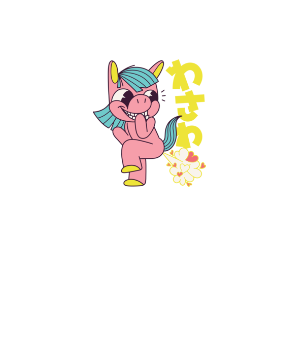 Bășică Unicorn model roșu pe tricou