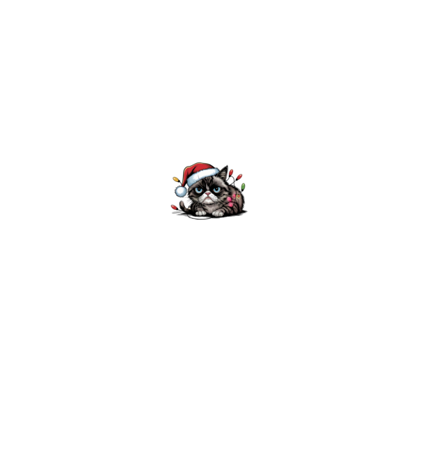 Christmas Spirit Grumpy Cat Negru model albastru jeanși pe tricou