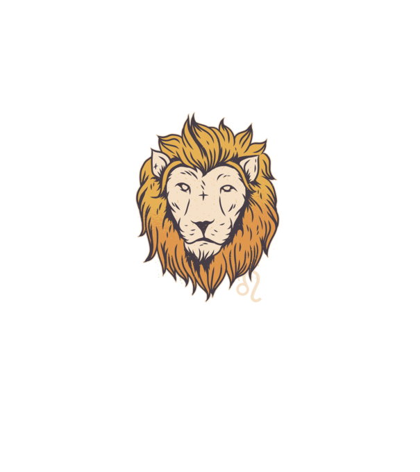 Lion head Horoscope model albastru deschis pe tricou