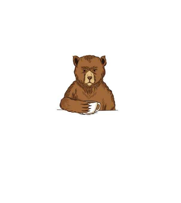 Urs cu cafea model gri pe tricou