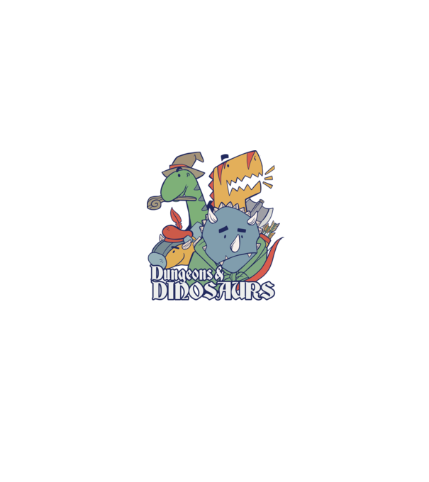 Dungeons and Dinosaurs model negru pe tricou