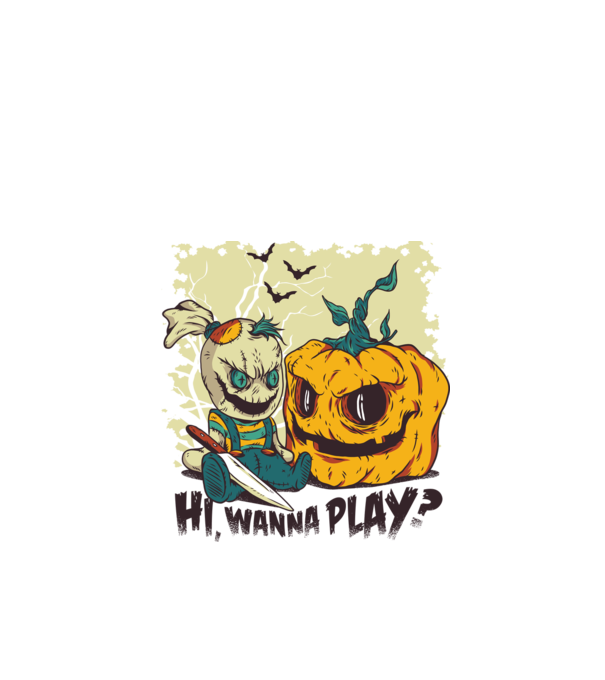 Vrei să te joci? Halloween model turcoaz pe tricou