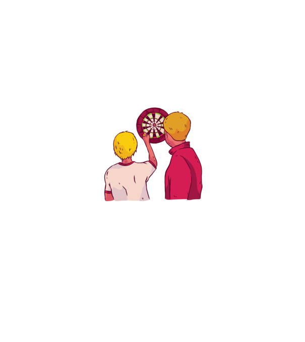 Darts Tată Fiu model albastru jeanși pe tricou