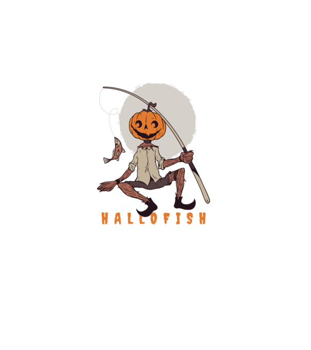 Hallofish - Pescar Halloween model negru pe tricou