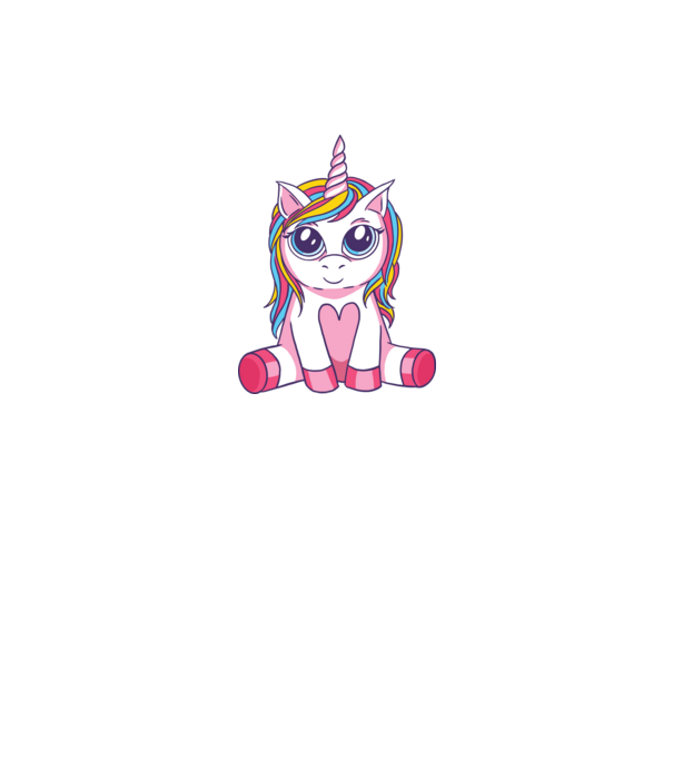 Unicorn drăguț model alb pe tricou