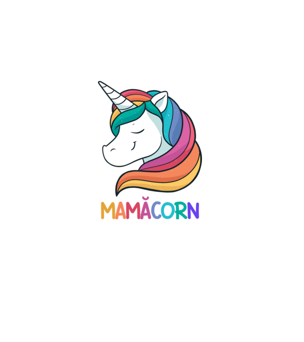 mamăcorn model negru pe tricou