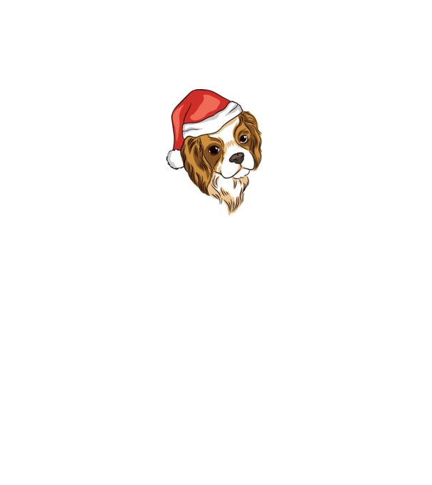 Santa Cocker Spaniel model alb pe tricou