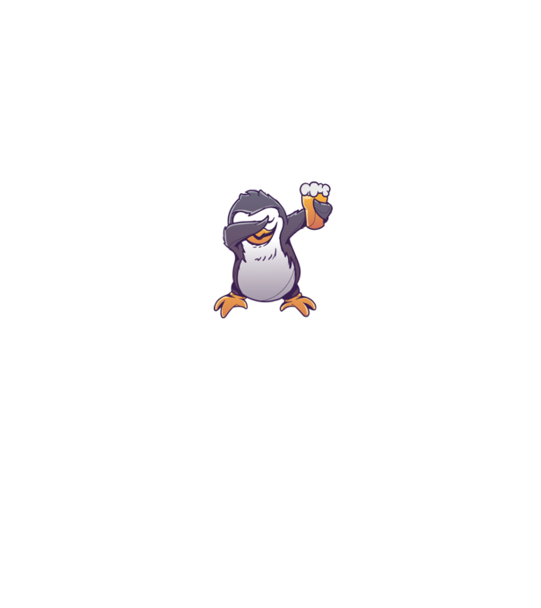 Pinguin cu Bere DAB model gri pe tricou