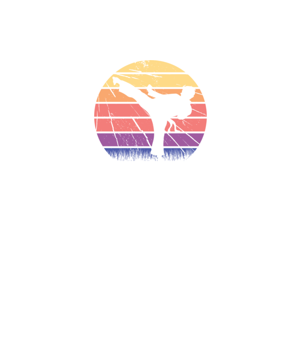 Karate Retro model negru pe tricou