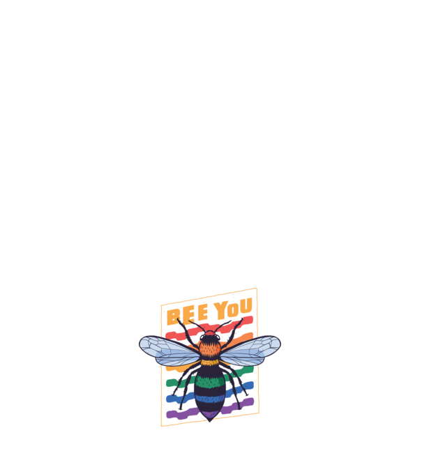 Bee You Pride model albastru închis pe tricou