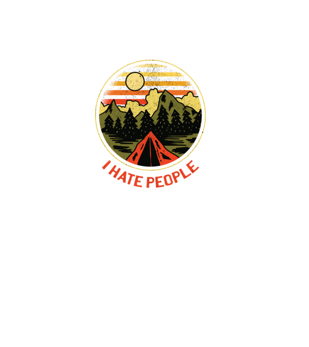 Urăsc oamenii tricou de camping model negru pe tricou