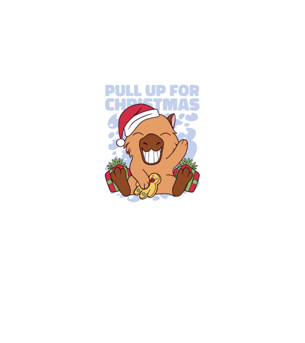 Pull up for christmas Capybara model alb pe tricou