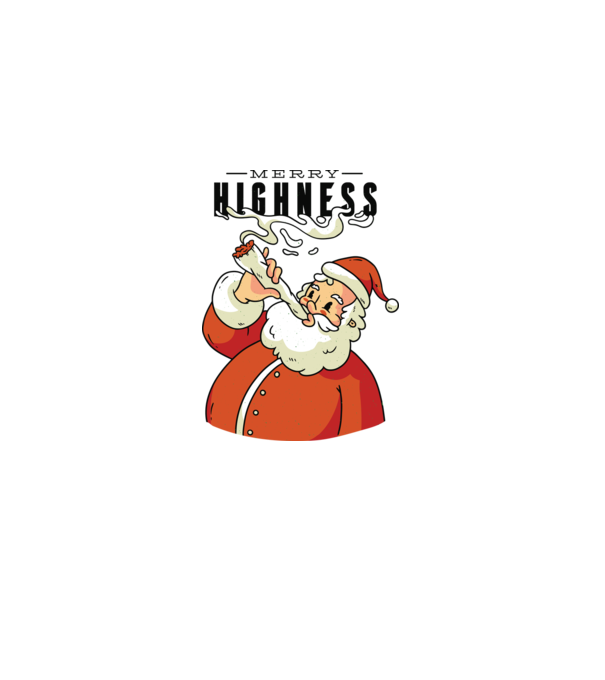 Merry Highness Mikulás fumează iarbă model verde pe tricou