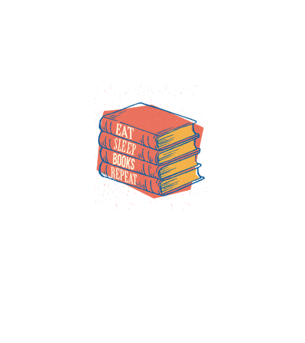 Eat Sleep Books Repeat Lectură model negru pe tricou
