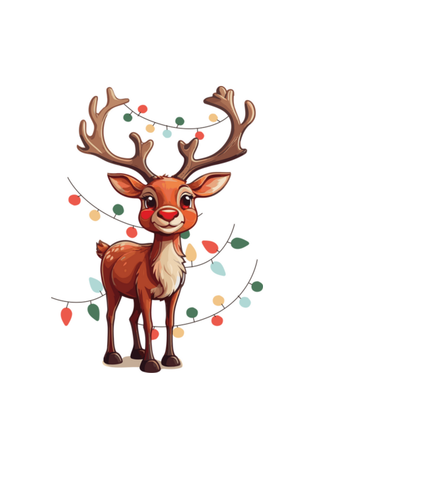 Festive Rudolph model albastru deschis pe tricou