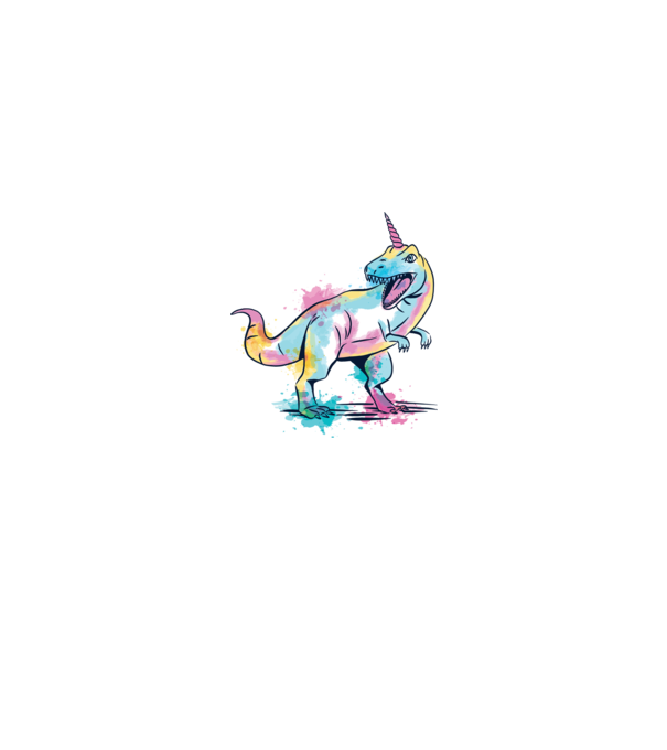 Unicornsaurus - Dinozaur Unicorn model alb pe tricou