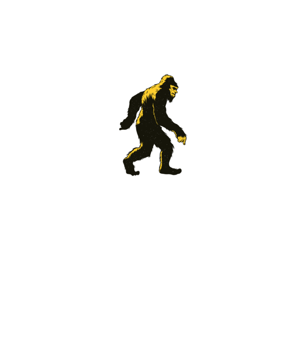 Yeti în pădure model negru pe tricou