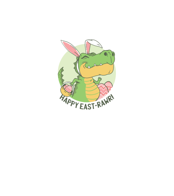 Paște Fericit tricou cu dinozaur model alb pe tricou