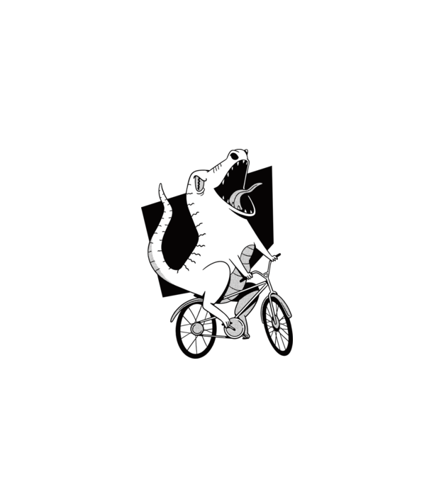 Dinozaur cu bicicletă model albastru închis pe tricou