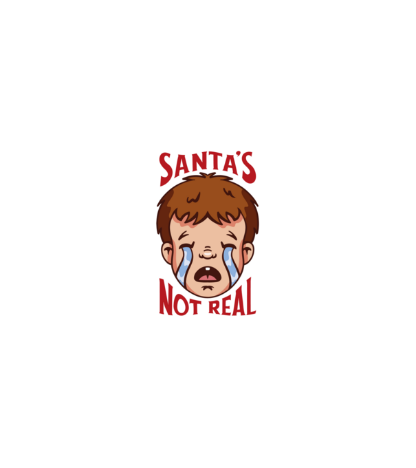 Santa's Not Real copil plângând model nisipiu pe tricou