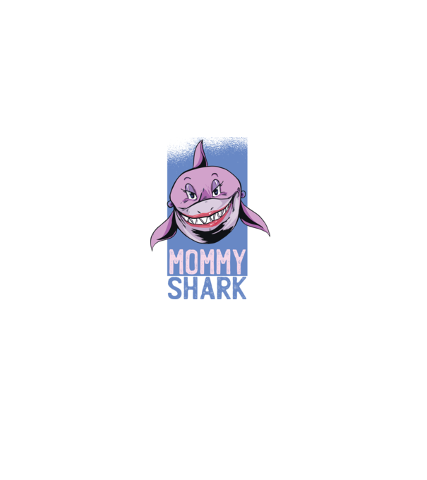 Mommy Shark tricou pentru mama model negru pe tricou