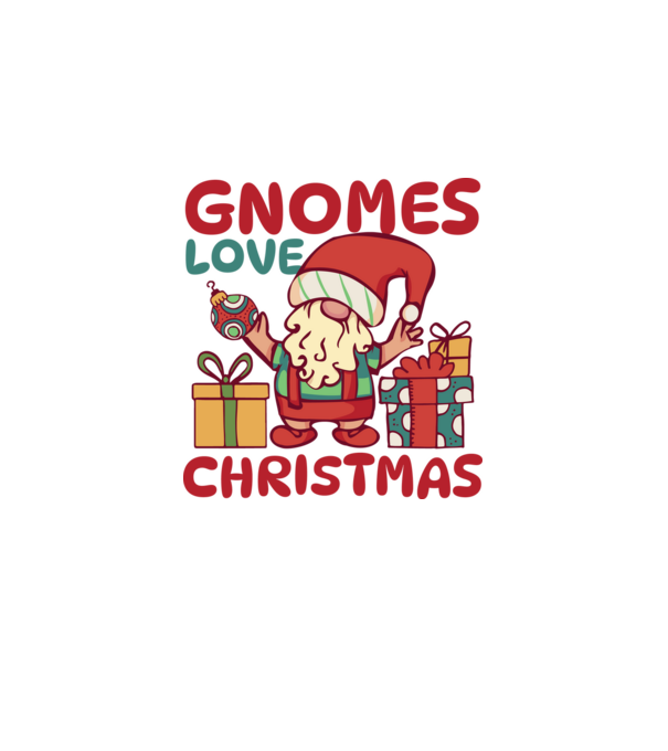 Gnomes LOVE Christmas model alb pe tricou