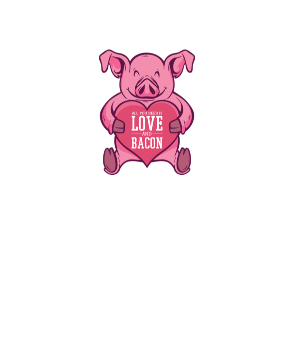 All you need is love and bacon model negru pe tricou