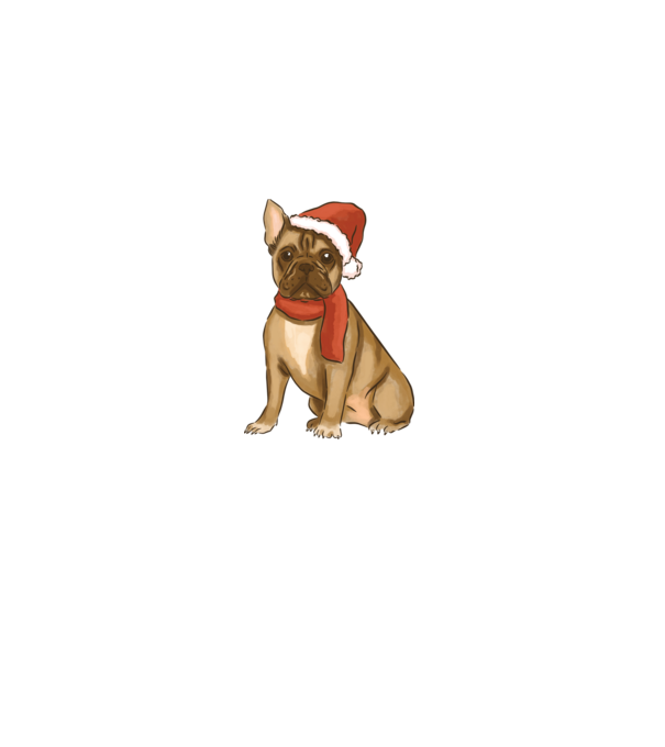 Bulldog francez de Crăciun model alb pe tricou
