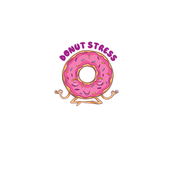 Donut Stress Gogoașă model alb pe tricou
