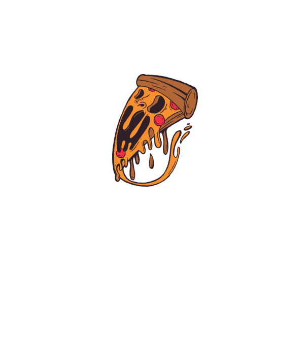 Pizza Horror model alb pe tricou
