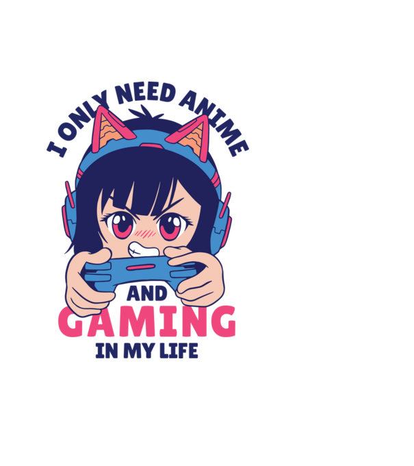 Am nevoie doar de Anime și Jocuri model negru pe tricou