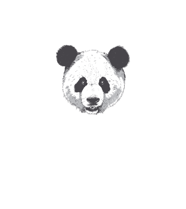 Cap de panda model alb pe tricou