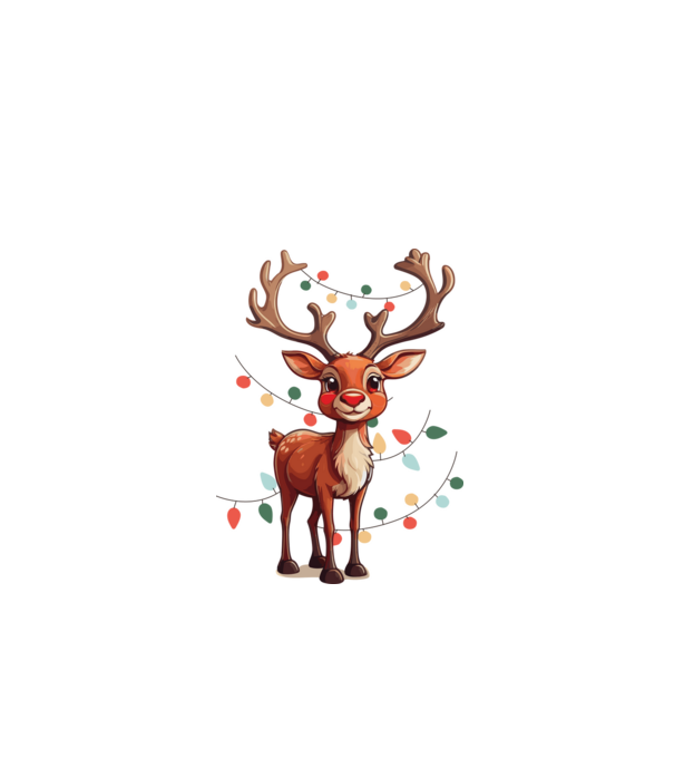 Festive Rudolph model alb pe tricou