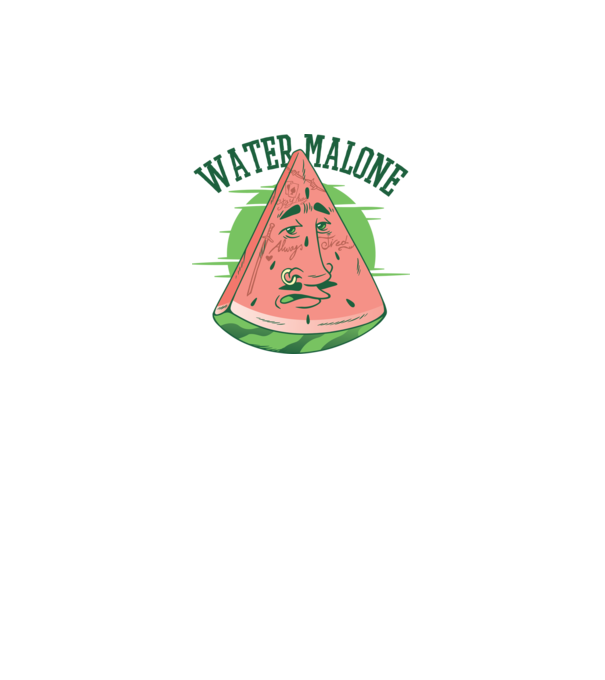 Water Malone model alb pe tricou