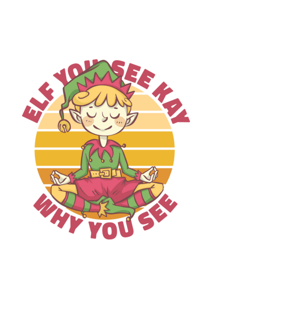 Yoga Elf Crăciun model alb pe tricou