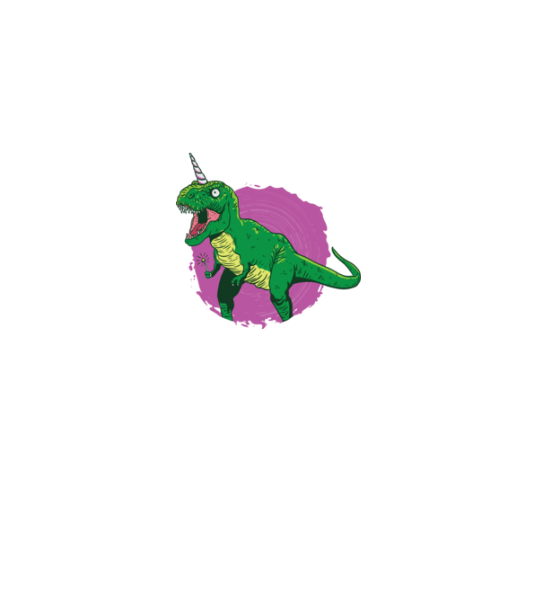 T-rex unicorn model negru pe tricou