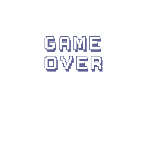 Game Over model alb pe tricou