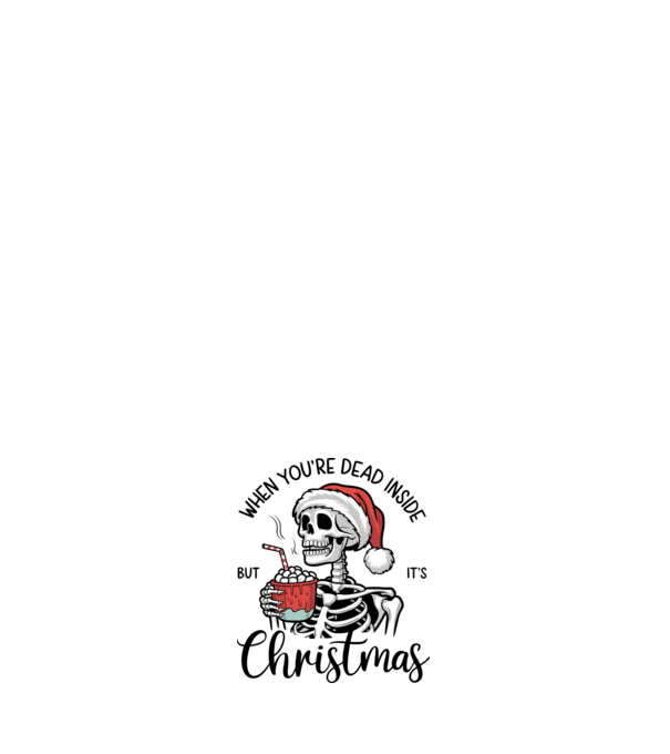Dead inside, but it's christmas Alb model roz deschis pe tricou